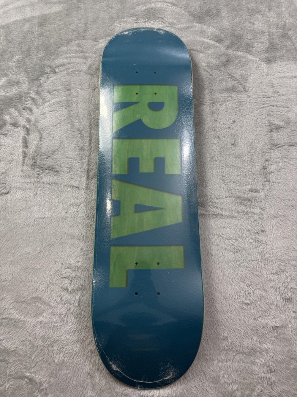 New Real Logo Skateboard Deck Teal Blue Green Art Graphic Street Wood Design 8.5